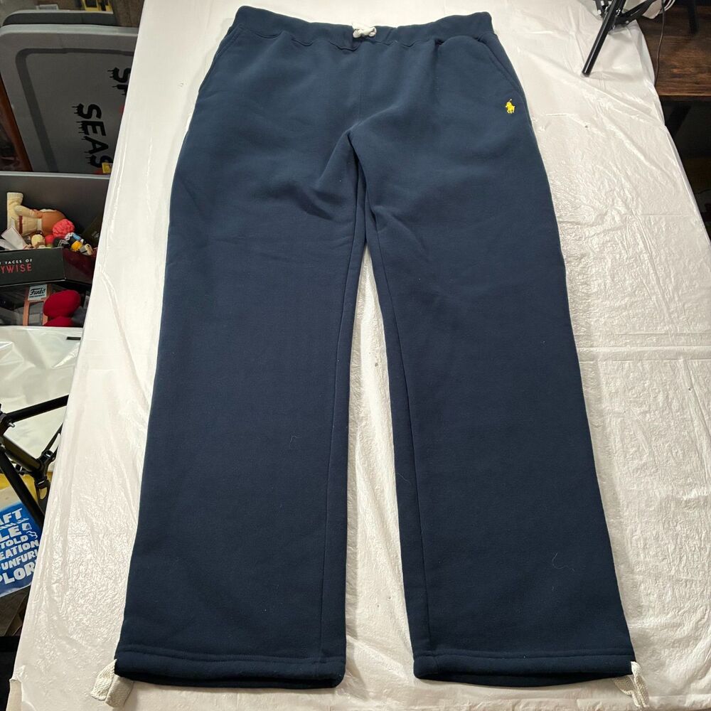 Polo Ralph Lauren Blue Fleece Jogger Sweatpants Pony Logo Mens 3XL Elastic Waist